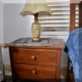 F30. One of three Ethan Allen Impressions cherry nightstands. 